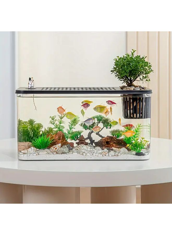 Large ABS PET Desktop Aquarium With Black Cover For Goldfish Turtles And Plants - Image 1